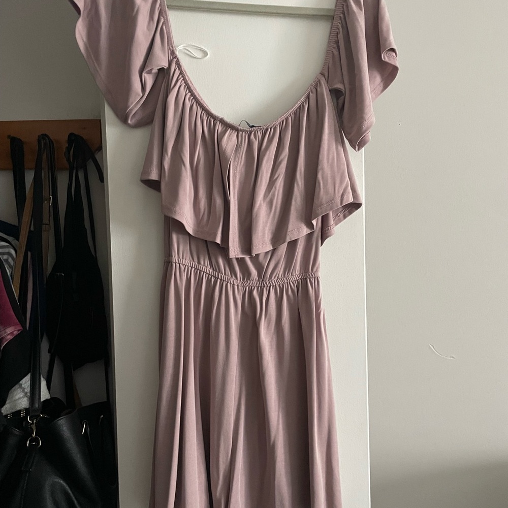XS Light Mauve Off-Shoulder Romper
